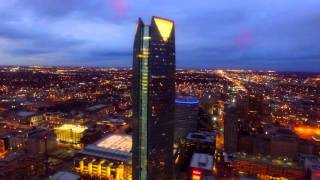 OKC Down Town at Night 2016 by Drone