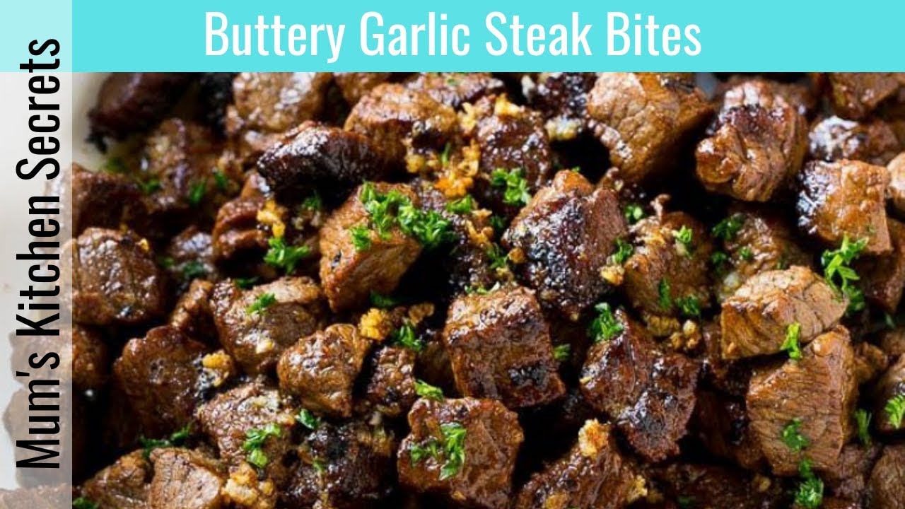 Buttery Garlic Steak Bites QUICK & EASY KETO FRIENDLY RECIPE YouTube