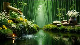 Bamboo Water Fountain + Relaxing Music Sleep 🌿 Relieves Stress, Deep Healing Music, Calm Your Mind