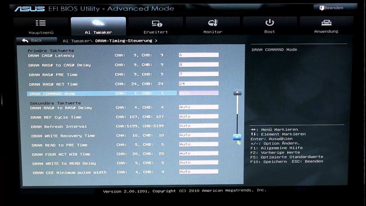ASUS P8P67 Deluxe EFI BIOS in Aktion