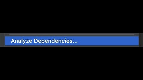 Analyze Dependencies - Intellij