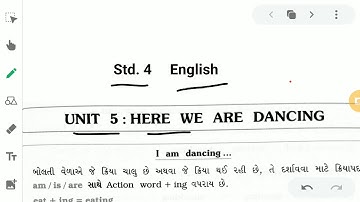 std 4 unit 5 here we are dancing part 1