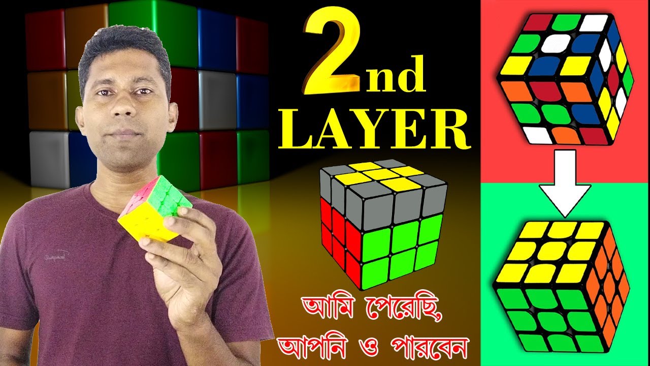 How to Solve a Rubik's Cube 2nd Layer in Bengali রুবিক্স কিউব সমাধান ...