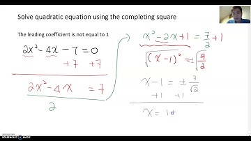 Completing the Square Method When Leading Coefficient Is Not 1