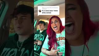 Singing bad then good to get my boyfriends reaction😅