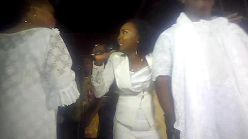 Titi Oguntoyinbo performing for Sir Shina Peter