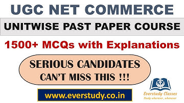 UGC Net Commerce Unitwise MCQ Course | Past Year Papers (2012-2018)
