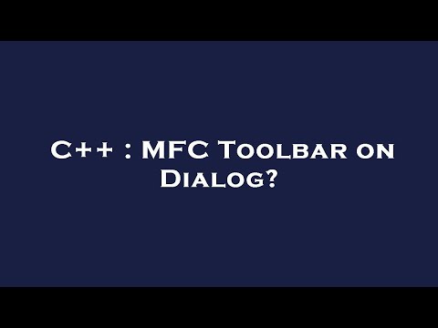 C++ : MFC Toolbar on Dialog?