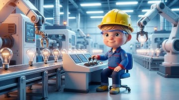 Inside a High-Tech Giant Light Bulb Factory Operated by Tiny Boy |  3D Animation | Tiny 3D CEO