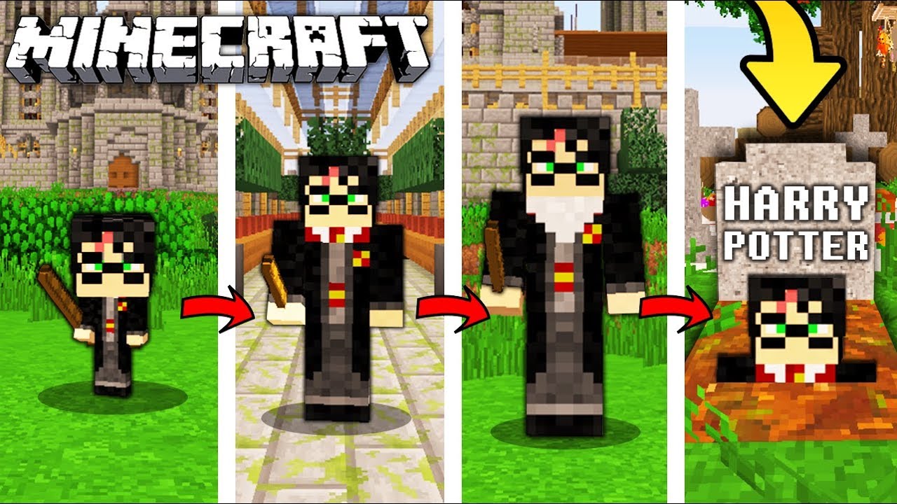 polska hd ŻYCIE HARREGO POTTERA W MINECRAFT || OD NARODZIN DO ŚMIERCI