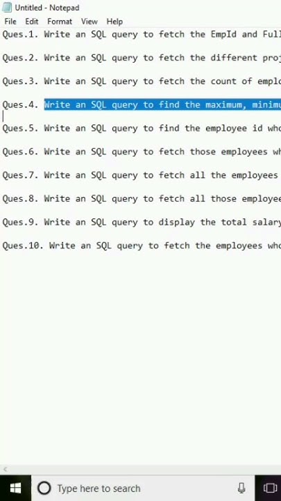 SQL query interview questions with answers-practical video shorts - YouTube