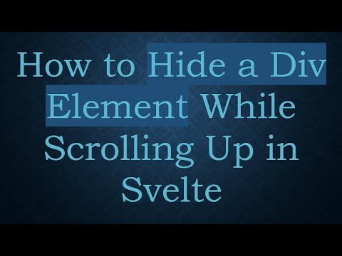 How to Hide