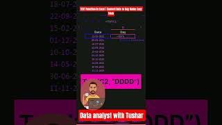 TEXT Function in Excel | Convert Date to Day Name Easy #excel #exceltips #exceltricks #excelformula