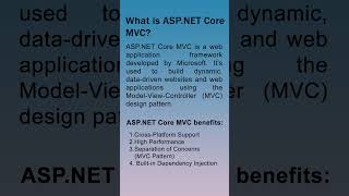What is ASP.NET Core MVC