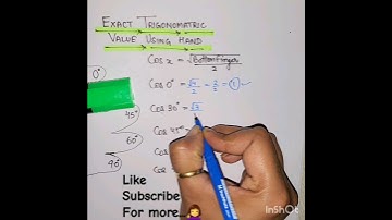 exact trigonometric value using hand || Math trick #mathstricks #youtubeshorts #shorts