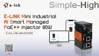E-link Industrial 90W PoE Injector Gigabit IEEE 802 3bt PoE Injector 9-54V DC