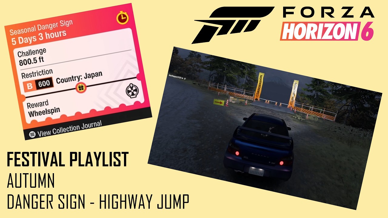 Forza Horizon 6 - Autumn Seasonal Danger Sign - Highway Jump - YouTube