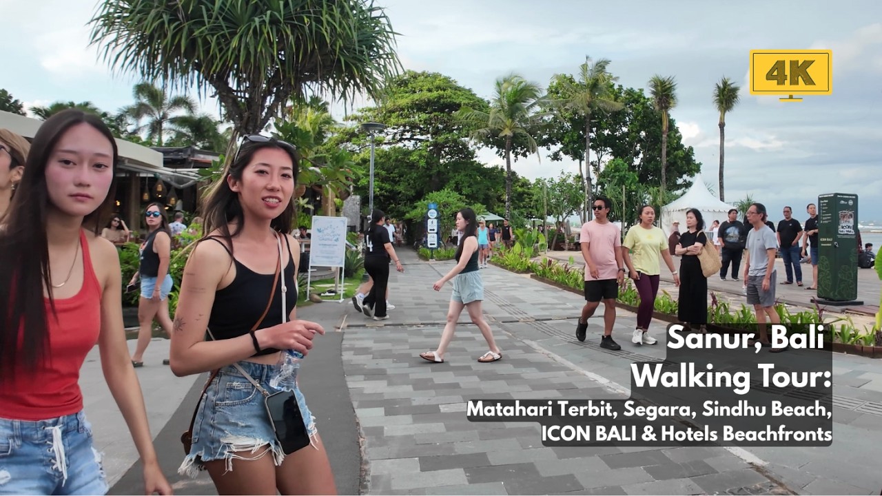 SANUR, Bali 4K Walking Tour 2026 Around Matahari Terbit Beach, ICON BALI Mall & Hotels Beachfronts