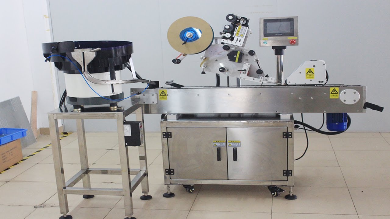 coffee tubes sticker labeling machine horizontal labeller with tube feeder