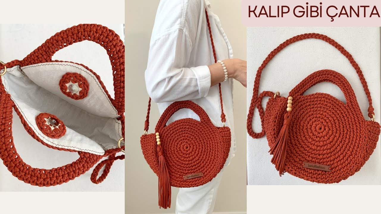 POLYESTER MAKROMEDEN ÇOK KOLAY KALIP GİBİ ÇANTA ÖRÜYORUZ