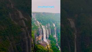 Seven Sisters Waterfall 🌿 Meghalaya’s Hidden Paradise in One Shot! 💧🔥