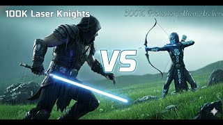 100K Laser Knights vs 500K Protector Alien Archers | Melee–Ranged Clash ⚔️🏹 screenshot 5
