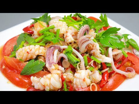 Video: How To Make Seafood Salad With Shrimp And Squid