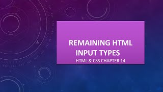 Learn HTML &amp; CSS In Marathi, Understand the different Input types provided by HTML