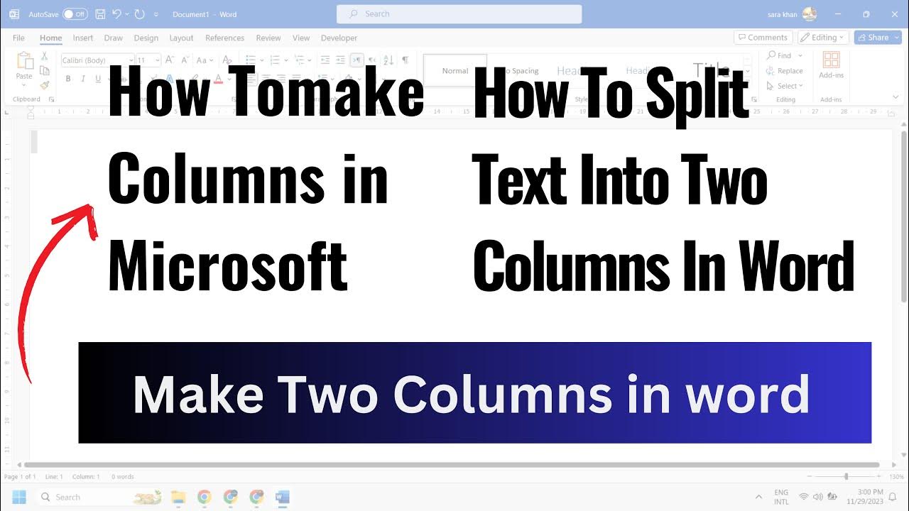 how to make two columns in word YouTube