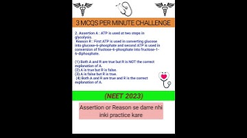Assertion and Reason Neet 2023 questions | Biology | 3Q/min - vdo-11 #neet #neet2024 #neet2023