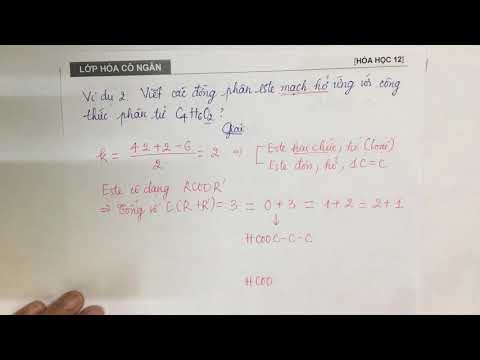 Video VD2 về cách viết đồng phân este (NHANH - CHÍNH XÁC -... - youtube