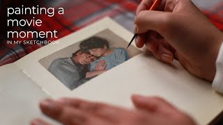 Sketchbook Cinema: Painting a Portrait Inspired by films | Calm painting video ✨📽️ 🌱