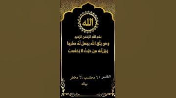 ومن يتق الله يجعل له مخرجًا.. تلاوة نادرة من سورة الطلاق (2-3) الشيخ ياسر سلامة