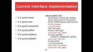 FreeBSD sysctl MIB and to pass the objects info to userland: Alfonso S. Siciliano