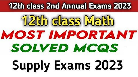 12th class math Most important solved mcqs guess 2023