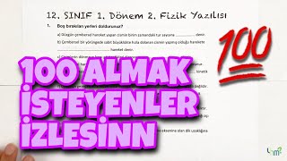 12.Sınıf Fizik 1.Dönem 2.Yazılı