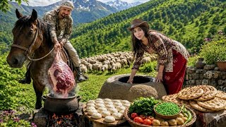 Traditional Abgoosht with Fresh Peas from the Garden, Tandoor Bread | Daily Village Life