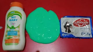 Cara membuat slime Dari Bedak Bayi My Baby dan Shampo Lifebuoy