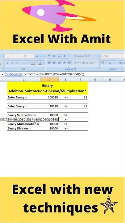 Binary Addition / Subtraction / Multiplication / Division | Learn Excel ...