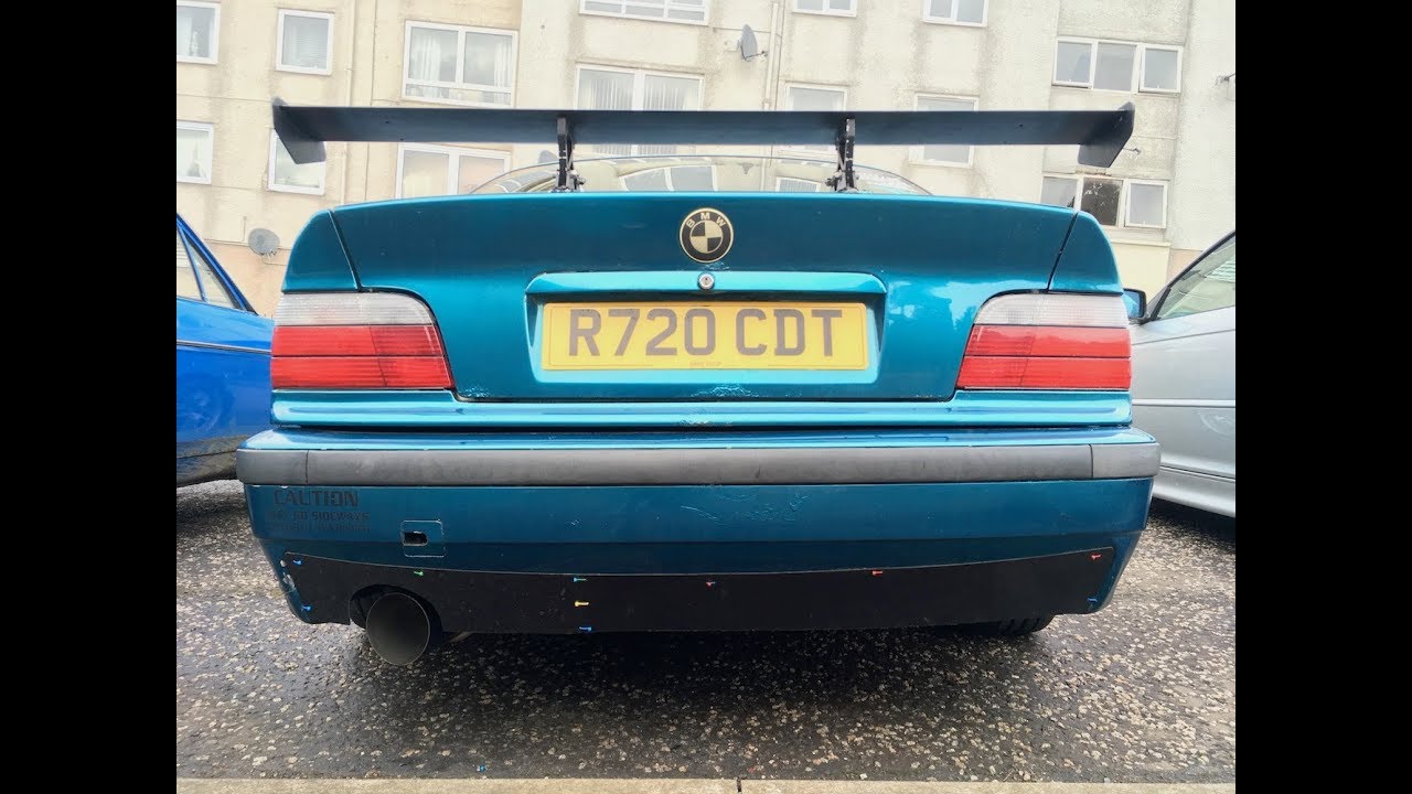 BMW E36 328i Pop/bang/crackle remap - static revving - YouTube