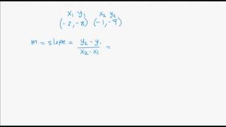 Elementary Math - Finding Slope with Slope Formula: (-2,-8)(-1,9) (Quick Math Videos)