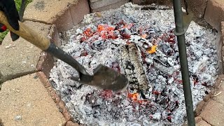 Fire Technique Banking Coals For 12 Hours.