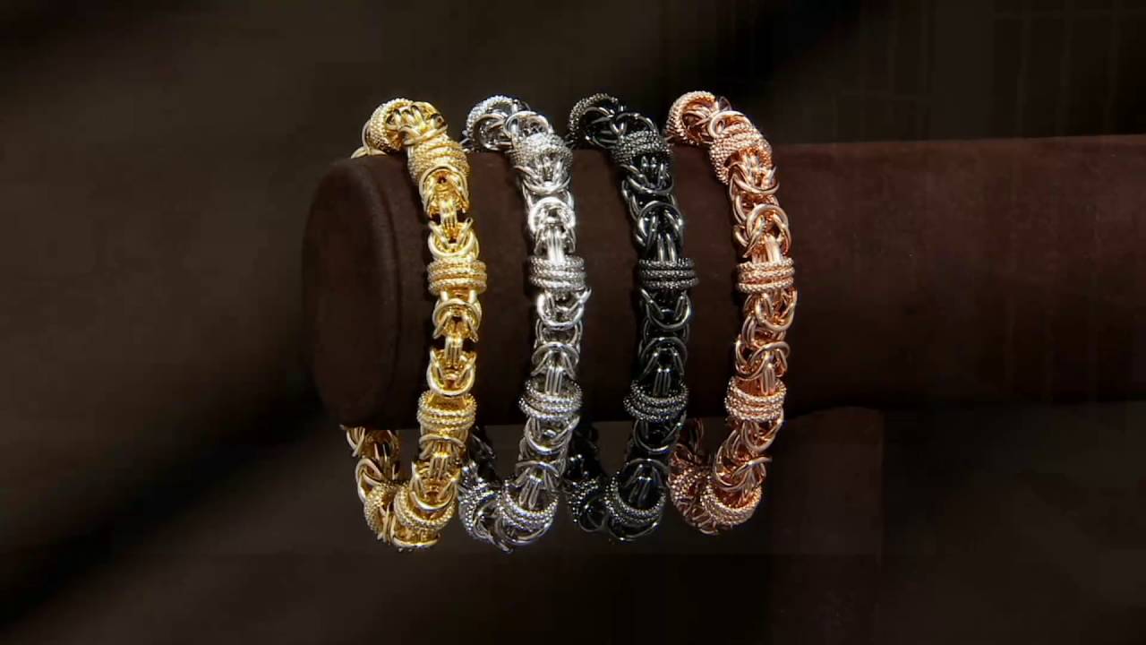 Bronze Polished & Textured Byzantine Bracelet by Bronzo Italia on QVC