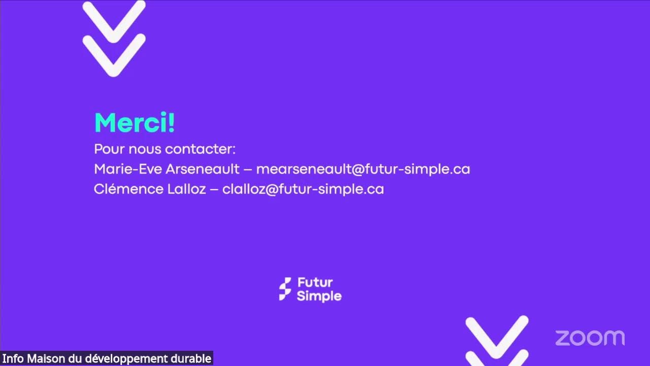 Diffusion d'événement de la Maison du développement durable (MDD)