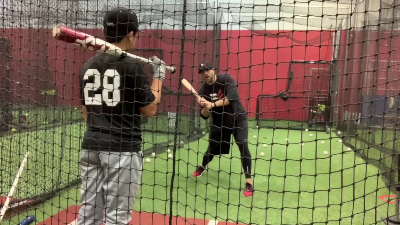 Batting Cage Work Kaden Baseball Training Hitting Tips YouTube