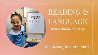 Word Family (Performance Task Kindergarten)