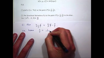 Grad, directional derivative + tangent plane example