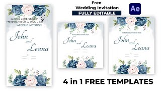 Download Free Wedding 4in1 Invitation  | Instagram Stories | Whatsaap Invitation | AE
