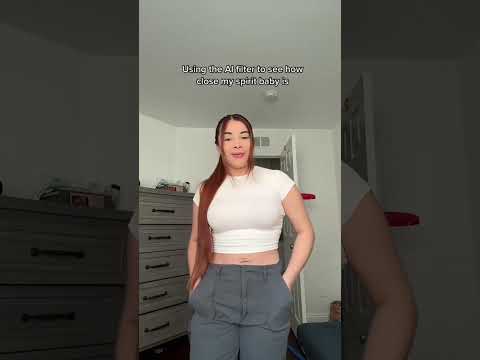 Using the AI filter to see when Im having my spirit baby shorts pregnancy by A&B Things