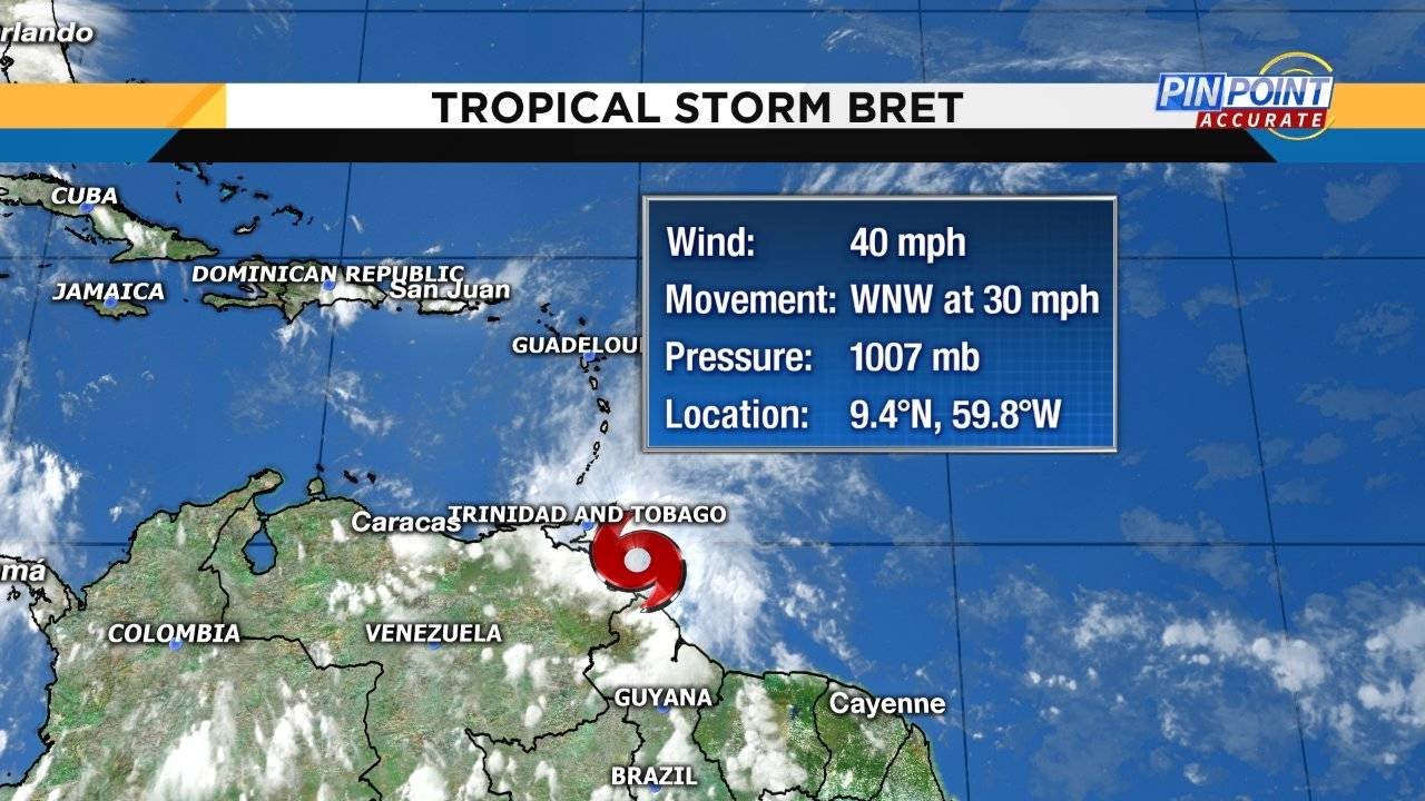 Tropical Storm Bret forms